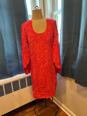 Escapada Orange and Pink Printed Dress